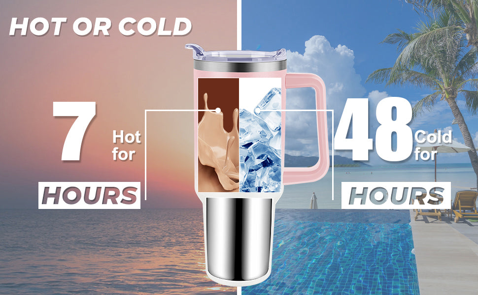 Quencher H2.0 40 oz Insulated Stainless Steel Tumbler with Handle and Straw Lid